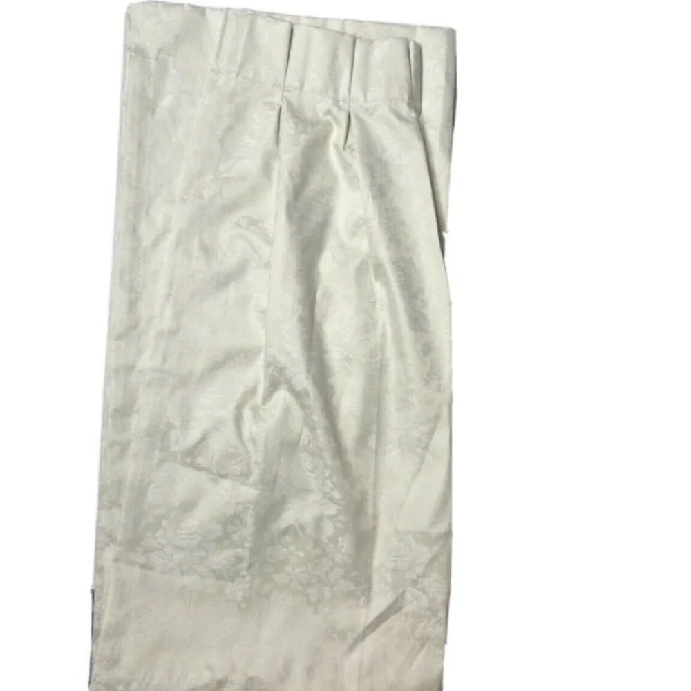 Cream Floral Rare Pinch Pleat Curtain DrapePanel